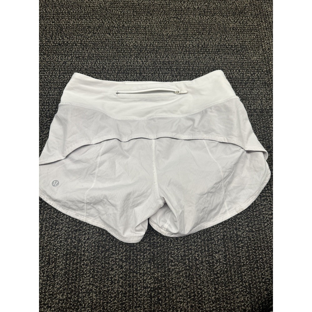 lululemon Tracker Shorts V 4" Womens 4 White Lined Running Activewear Jogging